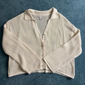 Sincerely Jules women’s open knit ivory cardigan sweater